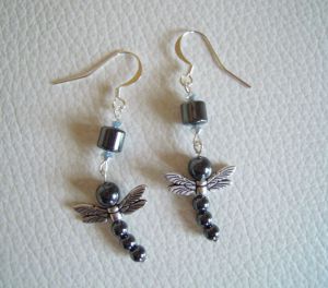 Kit Boucles d'oreilles Libellule en Hématite