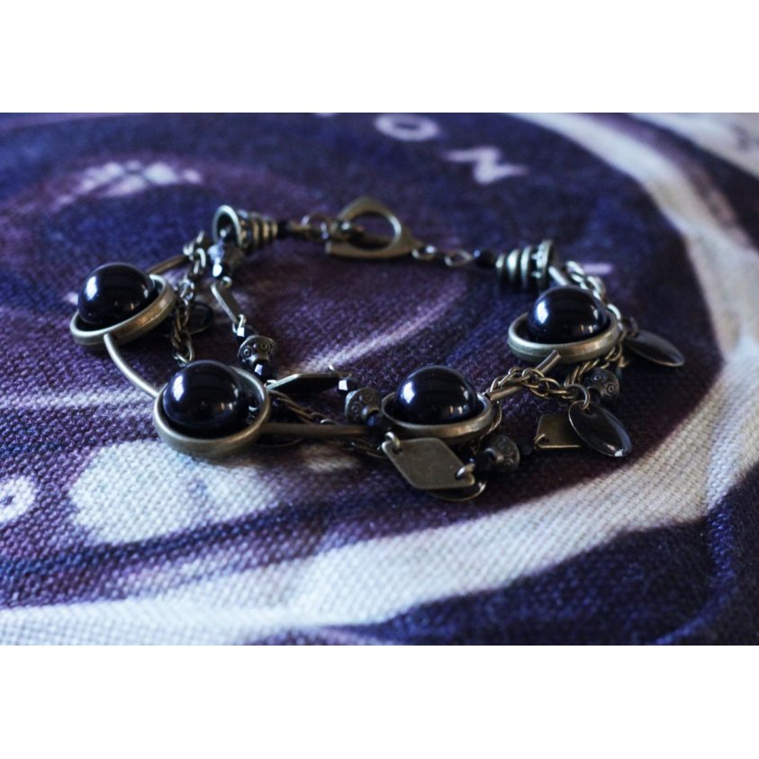 Black &amp; bronze 3 rows bracelet kit