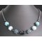 Kit collier en boules de perles Bleu Indigo