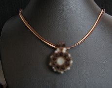 Kit collier double cordons cuir marron/beige
