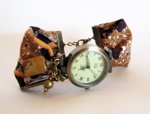 Wax fabric watch kit African brown