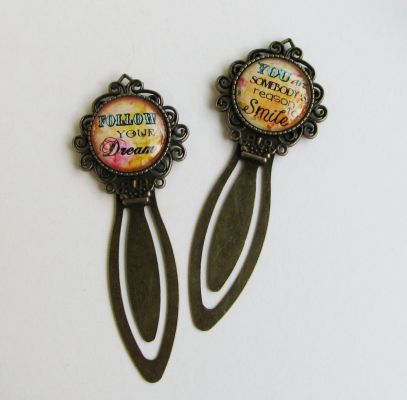 Bookmark with message cabochon