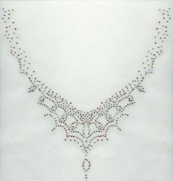 RHINESTONE PATTERN MULTICOLOR NECKLACE