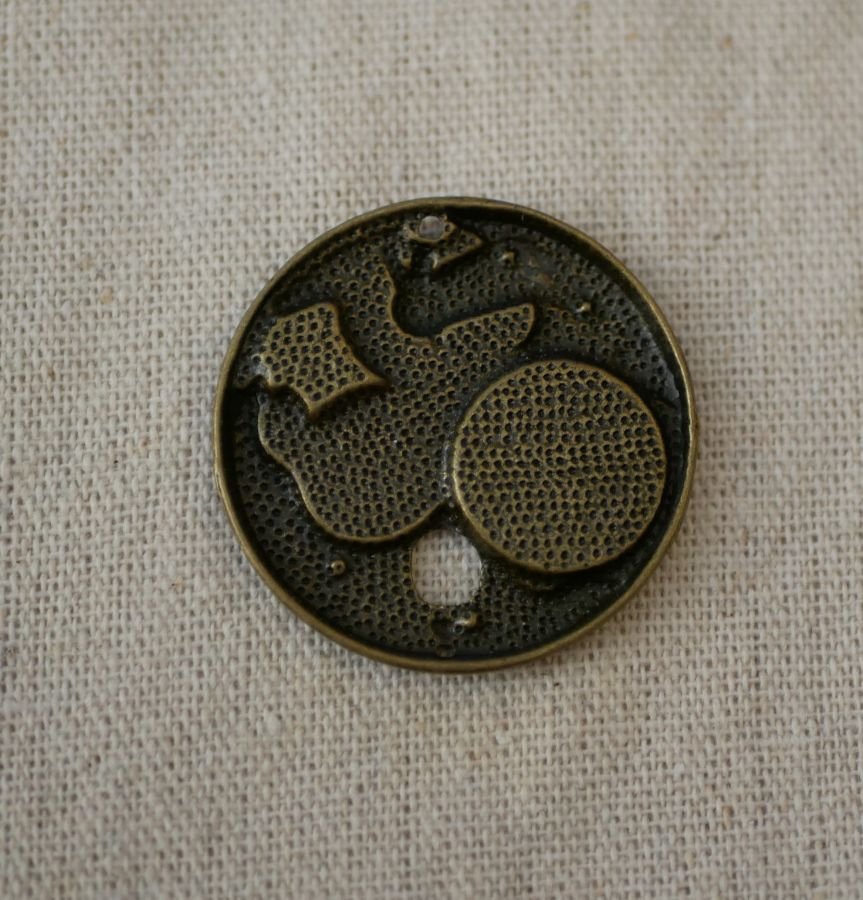 Round bronze Steampunk medallion 