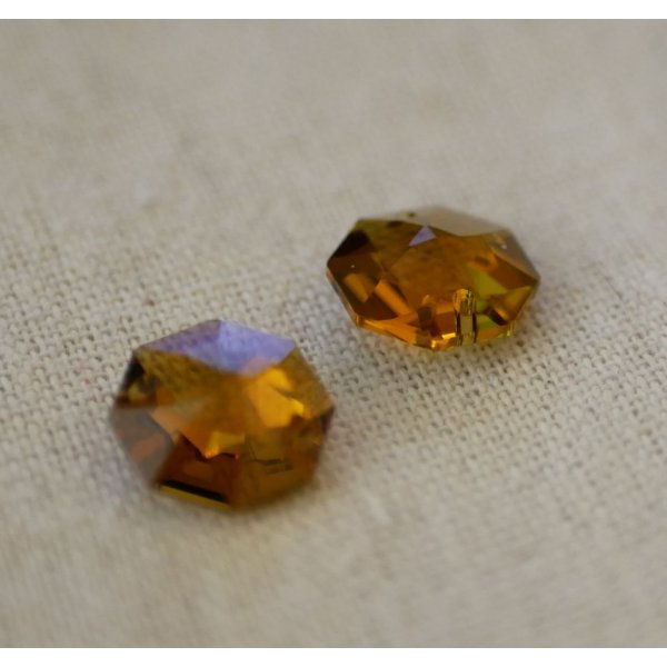 Octagon connector Swarovski Topaz 14mm