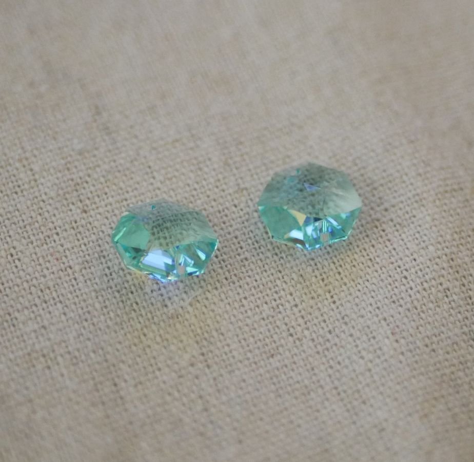 Octagon Swarovski crystal 14mm CRYSTAL BLUE AB