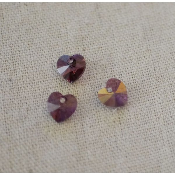 Swarovski Crystal Heart Pendant 11 mm Crystal Lilac Shadow