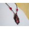 Fuchsia jasper pendant on patina print