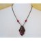 Fuchsia jasper pendant on patina print