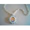 Pendentif médaillon Superduo blanc en kit