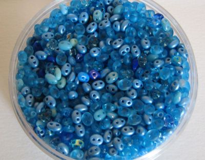 Twin beads Mix Turquoise Blue x 10 gr