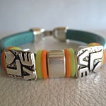 Leather bracelet Regaliz Turquoise Love 