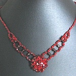 Notice of red agate necklace