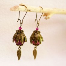 Bohemian Quartz fuchsia earrings