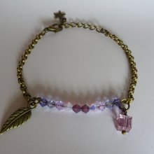 Fine bronze chain bracelet Violet