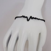 Thin black bracelet design Waves