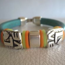 Leather bracelet Regaliz Turquoise Love 