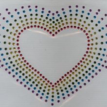 Multicolored rhinestone heart