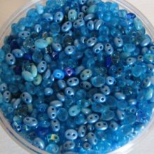 Twin beads Mix Turquoise Blue x 10 gr