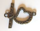 Fermoir en T Coeur bronze vielli 21 mm (+ 1.75 €)